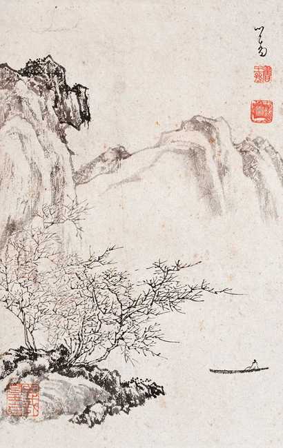 溥心畬 山水 立轴